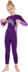 img 4 attached to 👶 DIVE & SAIL Kids Wetsuit - 2.5mm Neoprene Thermal Full Swimsuit - One Piece Long Sleeve Wet Suits for Girls, Boys, and Toddlers