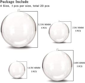 img 2 attached to 🎄 Jangostor Clear Ornaments Balls - 20 Pack of Christmas Tree Decorations - DIY Plastic Fillable Transparent Ball - 40, 50, 60, 80mm Christmas Baubles Craft