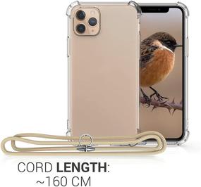 img 2 attached to 📱 kwmobile Clear TPU Crossbody Case for Apple iPhone 11 Pro with Lanyard Cord Strap - Transparent/Gold