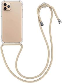 img 4 attached to 📱 kwmobile Clear TPU Crossbody Case for Apple iPhone 11 Pro with Lanyard Cord Strap - Transparent/Gold