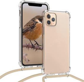 img 1 attached to 📱 kwmobile Clear TPU Crossbody Case for Apple iPhone 11 Pro with Lanyard Cord Strap - Transparent/Gold