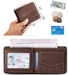 img 1 attached to BOSTANTEN Genuine Leather 🔒 Wallets: Ultimate RFID Blocking Protection