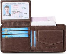 img 4 attached to BOSTANTEN Genuine Leather 🔒 Wallets: Ultimate RFID Blocking Protection