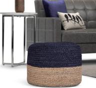 navy and natural lydia round poufs: simplify home decor with style and comfort logo