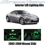 xtremevision interior led for nissan 350z 2003-2008 (5 pieces) green interior led kit installation tool logo