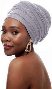 img 1 attached to Jersey Scarves Turban Breathable Stretch