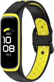 img 3 attached to 🌈 Colourful Two-Toned Silicone Bands for Samsung Galaxy Fit 2 - Breathable Bracelet Strap for Men and Women