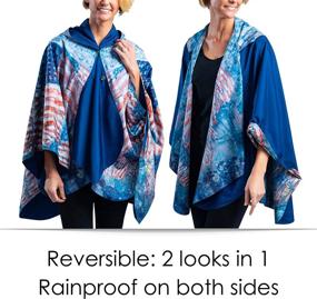 img 3 attached to 🌧️ Reversible Rain Poncho for Women - RainCaper Women's Clothing in Coats, Jackets & Vests