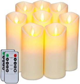 img 3 attached to 🕯️ Homemory Flameless Candles: Flickering LED Pillar Candles with Timer & Remote - Set of 8, Ivory