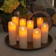 🕯️ homemory flameless candles: flickering led pillar candles with timer & remote - set of 8, ivory логотип