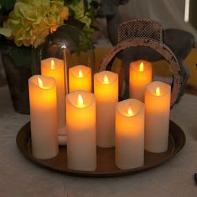 img 4 attached to 🕯️ Homemory Flameless Candles: Flickering LED Pillar Candles with Timer & Remote - Set of 8, Ivory