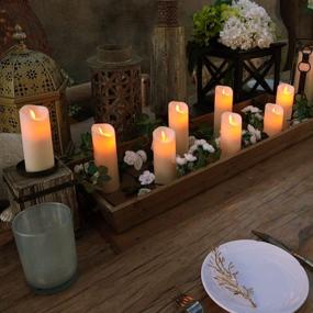 img 2 attached to 🕯️ Homemory Flameless Candles: Flickering LED Pillar Candles with Timer & Remote - Set of 8, Ivory