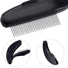 img 2 attached to TecUnite 4-Packs Stainless Steel Teeth Eyebrow Comb Lash and Brow Makeup Brush - Folding Eyelash Comb (Black)