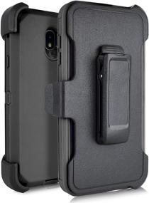 img 1 attached to 📱 Samsung Galaxy J7 2018 / J7 Refine / J7V 2nd Gen / J7 Star / J7 Top Case: Heavy Duty Defender w/ Belt Clip Holster, Built-in Screen Protector – Shockproof & Drop-Proof (Black)