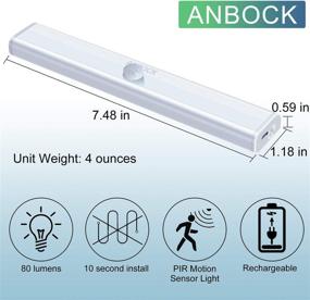 img 2 attached to 6-Pack Rechargeable Wireless LED Under Cabinet Lighting Stick-On Night Light Bar with Motion Sensor for Closets, Counters, Kitchen, Stairs, Kids Room, Hallway