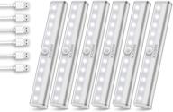 6-pack rechargeable wireless led under cabinet lighting stick-on night light bar with motion sensor for closets, counters, kitchen, stairs, kids room, hallway логотип