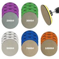 🔌 wet dry electric hook & loop sanding disc set - water grit sandpaper 2000/3000/5000/7000/10000 with 5-inch backing pad, grinding abrasive paper and orbital sander polisher logo