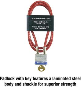img 1 attached to Secure Your Outdoor Possessions with Master Lock 719D Steel Cable and Integrated Padlock