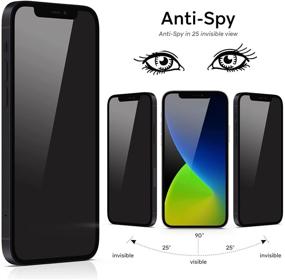 img 2 attached to 2-пакетный смартфон Blitzby Privacy Screen Protector для iPhone 13/13 Pro (6.1 дюйма), Anti-Spy Anti-Fingerprint Anti-Scratch Полное покрытие Полное клеевое покрытие без пузырей Тонкий и прочный.