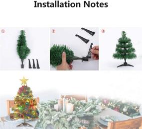 img 1 attached to 🎄 PureZoneA 20"/50cm Tabletop Xmas Tree: Artificial Mini Christmas Pine Tree with LED String Lights & Ornaments – Best Holiday Season Decorations