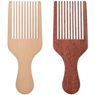 🔥 premium wooden comb afro pick hair lift combs beard pick | natural wood volumizing and styling tool | non-static comb with long tooth detangling accessories for thick, coarse, and curly hair | men and women logo