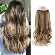 🌟 oreola 20 inch halo hair extensions: real human hair balayage #2-#3 chestnut brown with #27 strawberry blonde remy hair - invisible fish line hairpiece for women logo