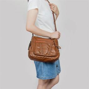 img 3 attached to 👜 VOLGANIK ROCK Crossbody Leather Pocketbooks: Stylish Handbags & Wallets for Women