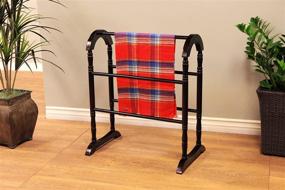 img 1 attached to 🛏️ Quilt Rack by Frenchi Home Furnishing in Dark Cherry - Enhancing Your Home Décor