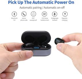 img 2 attached to Wireless Earbuds Bluetooth 5.0: Waterproof, LED Display, 3D Stereo Audio - Gray
