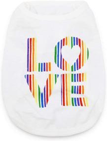 img 4 attached to 🌈 DroolingDog Dog Rainbow Shirt: Colorful Puppy Clothes for Small Dogs