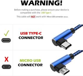 img 3 attached to 🔌 Fast Charging USB C Cable (2 Pack, 10FT) - Extra Long Right Angle Type C USB A to USB C Nylon Braided Cord for Samsung Galaxy, LG Stylo, MacBook (Blue)