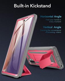 img 2 attached to 📱 YOUMAKER Galaxy Note 10 Plus Case - Pink/Gray, Full Body Heavy Duty Shockproof Cover with Built-in Screen Protector, Kickstand and Fingerprint ID Compatibility - for Samsung Galaxy Note 10 Plus 5G 6.8 Inch