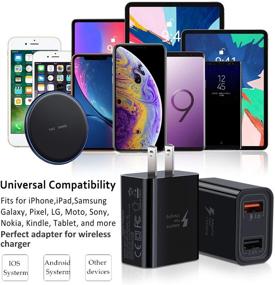 img 2 attached to 🔌 Быстрое зарядное устройство для двух портов USB: Pofesun Quick Charger 3.0 для Samsung Galaxy S10 S9 S8 Plus, iPhone и других устройств - быстрая адаптивная зарядка, 2 штуки, черного цвета