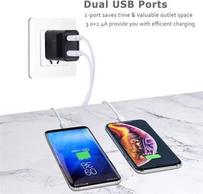 img 1 attached to 🔌 Быстрое зарядное устройство для двух портов USB: Pofesun Quick Charger 3.0 для Samsung Galaxy S10 S9 S8 Plus, iPhone и других устройств - быстрая адаптивная зарядка, 2 штуки, черного цвета