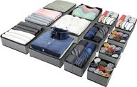 puricon (13 set) dresser drawer organizers: foldable dividers for clothes, underwear, baby clothing, bras, socks – grey fabric storage box containers for closet drawers логотип