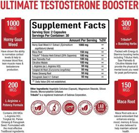 img 3 attached to 💪 Advanced Testosterone Supplement - Enhanced Formula with Tribulin - Boosts Energy, Vitality, Endurance, Power, Muscle Growth & Performance - 60 Testosterone Pills for Men