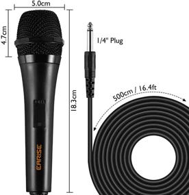 img 2 attached to 🎤 EARISE W1 Karaoke Microphone: 16.4ft Dynamic Vocal Wired Mic for Singing, Speech, Wedding, Stage & More