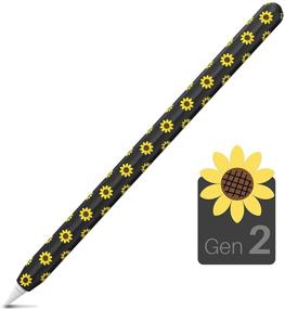 img 4 attached to 🌻 NIUTRENDZ Protective Silicone Sleeve for Apple Pencil 2nd Gen - Sunflower Cover, Compatible with Apple Pencil 2nd Generation, Accessory Skin (Black)