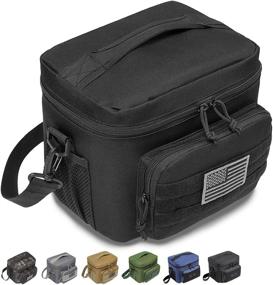 img 4 attached to DBTAC Large Insulated Lunch Bag - Tactical Lunch Box for Men, Women, and Kids - Durable School Lunch Pail - Leakproof Lunch Cooler Tote for Work, Office, and Travel - Soft and Easy-Clean Liner x2, Black