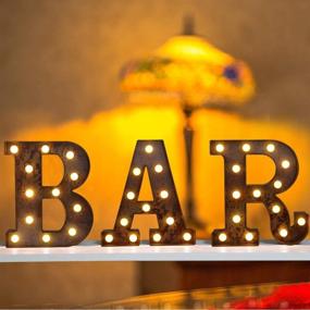 img 2 attached to 🍻 Vintage Marquee Bar Letters: Bar Light Up Sign for Industrial Style Bar Cart Decor & Wall Décor