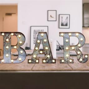 img 4 attached to 🍻 Vintage Marquee Bar Letters: Bar Light Up Sign for Industrial Style Bar Cart Decor & Wall Décor