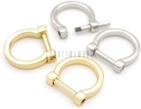 img 2 attached to 🔗 CRAFTMEMORE D-Rings with Screw Shackle Key Holder Gold, U Shape Dee Ring for DIY Leather Craft, Purse Strap Replacement (1/2 Inch, Set of 4)