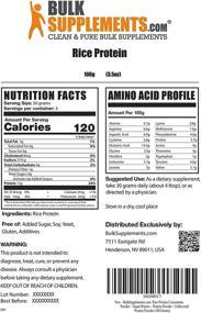 img 3 attached to 🌱 Organic Unflavored Rice Protein Powder - Vegan-Friendly & High-Quality - BulkSupplements.com (100g - 3.5oz)