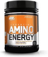 🍊 optimum nutrition amino energy - keto friendly pre workout powder with green tea, bcaas, amino acids, green coffee extract - orange cooler flavor, 65 servings (packaging may vary) logo