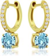 💎 gold plated sterling silver birthstone drop hoop earrings with european crystal accent logo