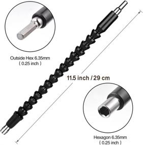 img 3 attached to 🔧 11.5 Inch Flexible Extension Shaft with 10 Drill Bit Sets, 1/4'' Hex Head Magnetic Connect Drive Shaft Tip, Drill Shaft Flexibility, Batch Head Connecting Rod with Multi-angle Functionality for Enhanced Work