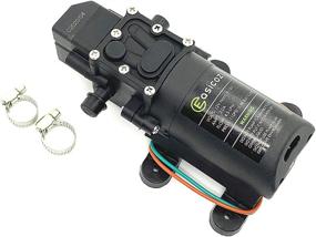 img 4 attached to 🚰 Adjustable 12V DC Fresh Water Pump with Pressure Switch - Self Priming Diaphragm Pump for RV Camper, Marine Boat, Lawn Sprayer - 4.5 L/Min 1.2 GPM, 110 PSI - Includes 2 Hose Clamps