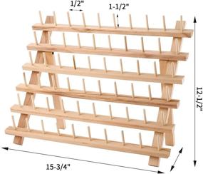 img 3 attached to Tosnail Wooden 60-Spool Thread Holder: Ideal Thread Rack for Sewing, Embroidery, and Organizing Threads