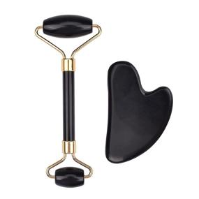 img 4 attached to 🌿 ideayard Jade Roller and Gua Sha Set - Anti Aging Face Massager Tool - Natural Jade Roller for Face and GuaSha Stone for Body - Skin Care Tools Kit for Slimming & Firming, Black Obsidian