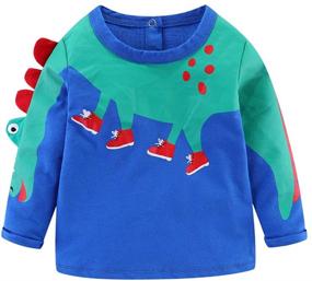 img 4 attached to Mud Kingdom Dinosaur Sweatshirt Crewneck Boys' Clothing and Fashion Hoodies & Sweatshirts